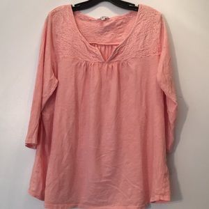 Casual Top with Embroidered Design